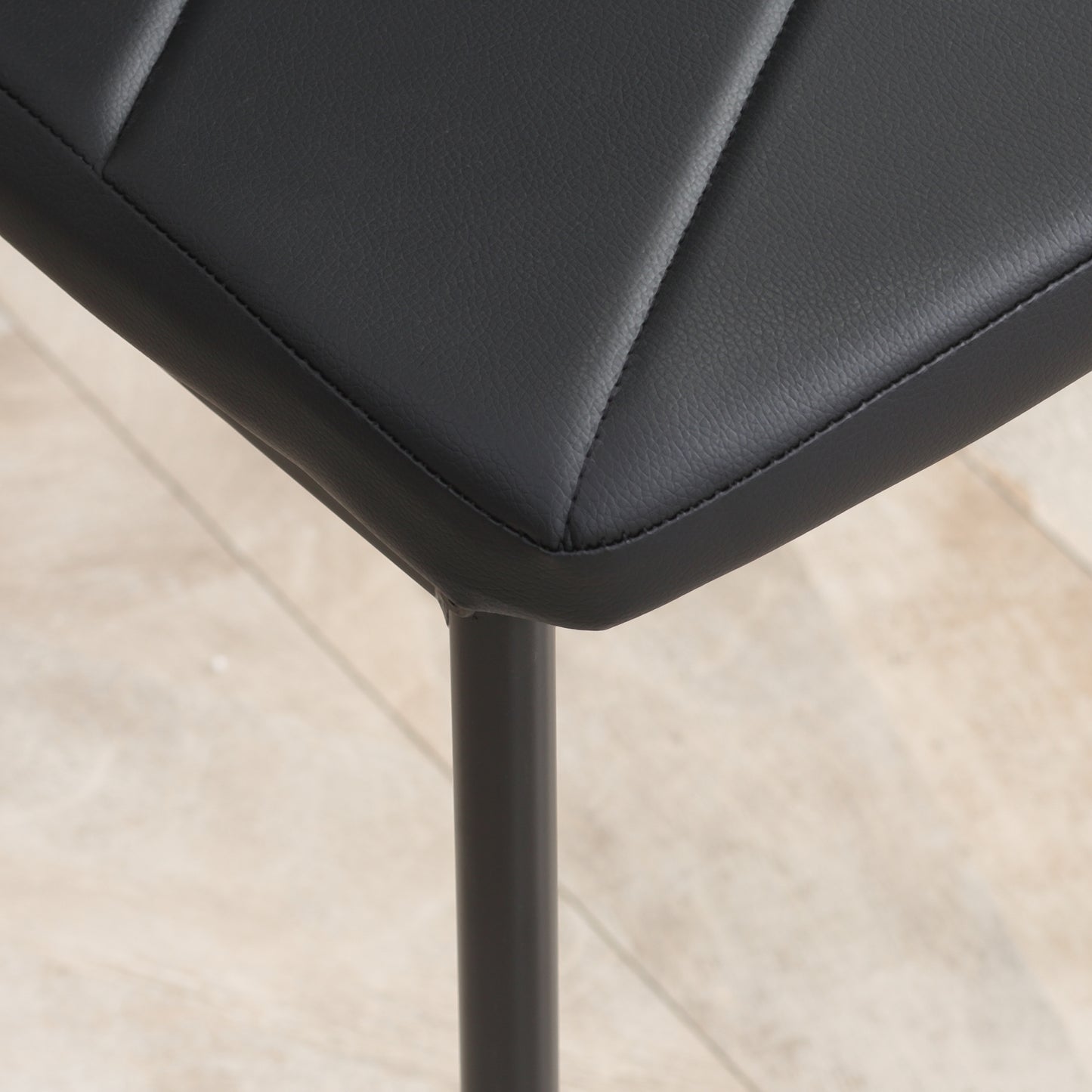 HOMCOM Faux Leather Dining Chairs Set of 4 - Black