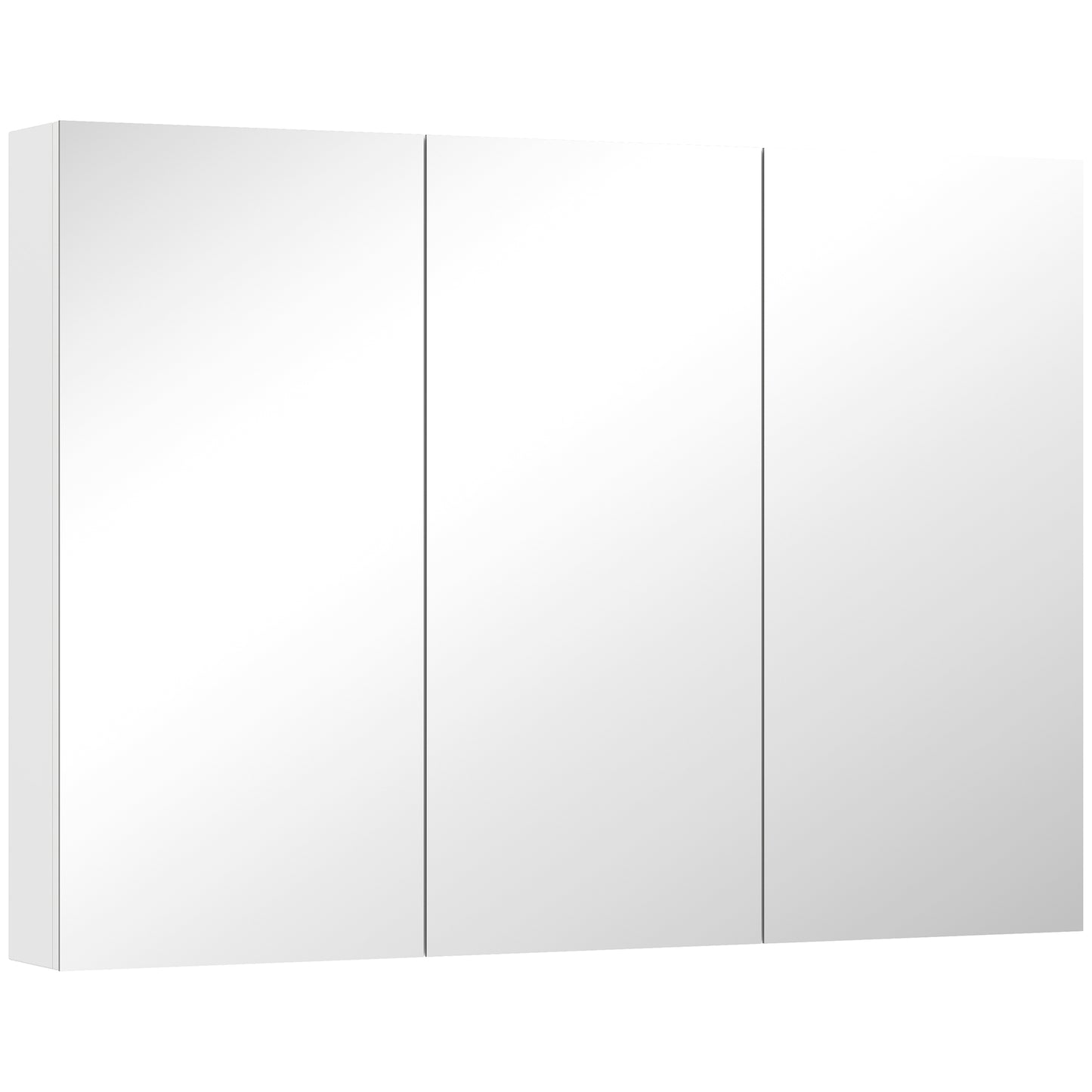 HOMCOM Bathroom Mirror Cabinet with Adjustable Shelves - White