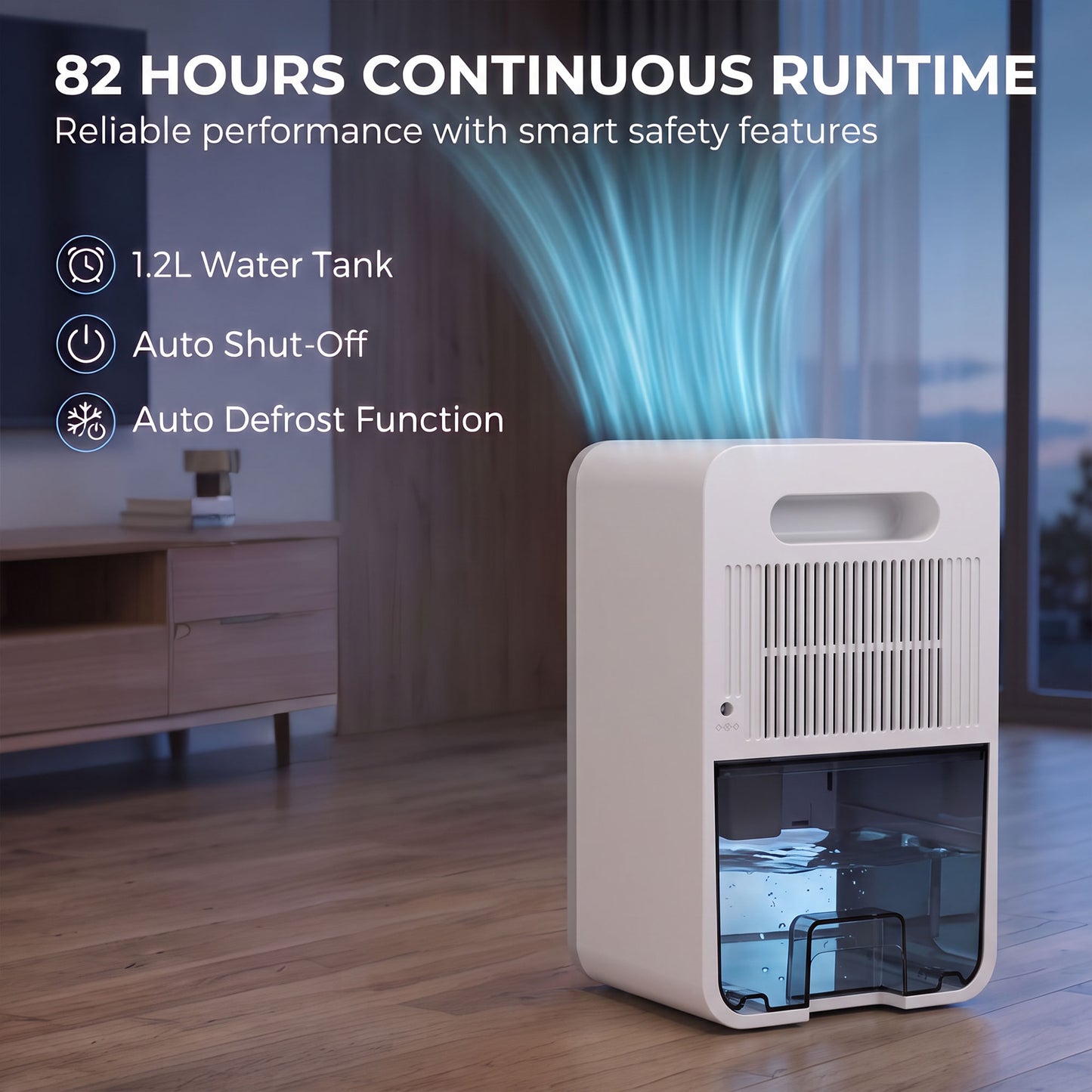 HOMCOM 400mL/Day Small Dehumidifier, RGB Mood Lights, Timer, LED Display, Dehumidifier for Home, Bedroom