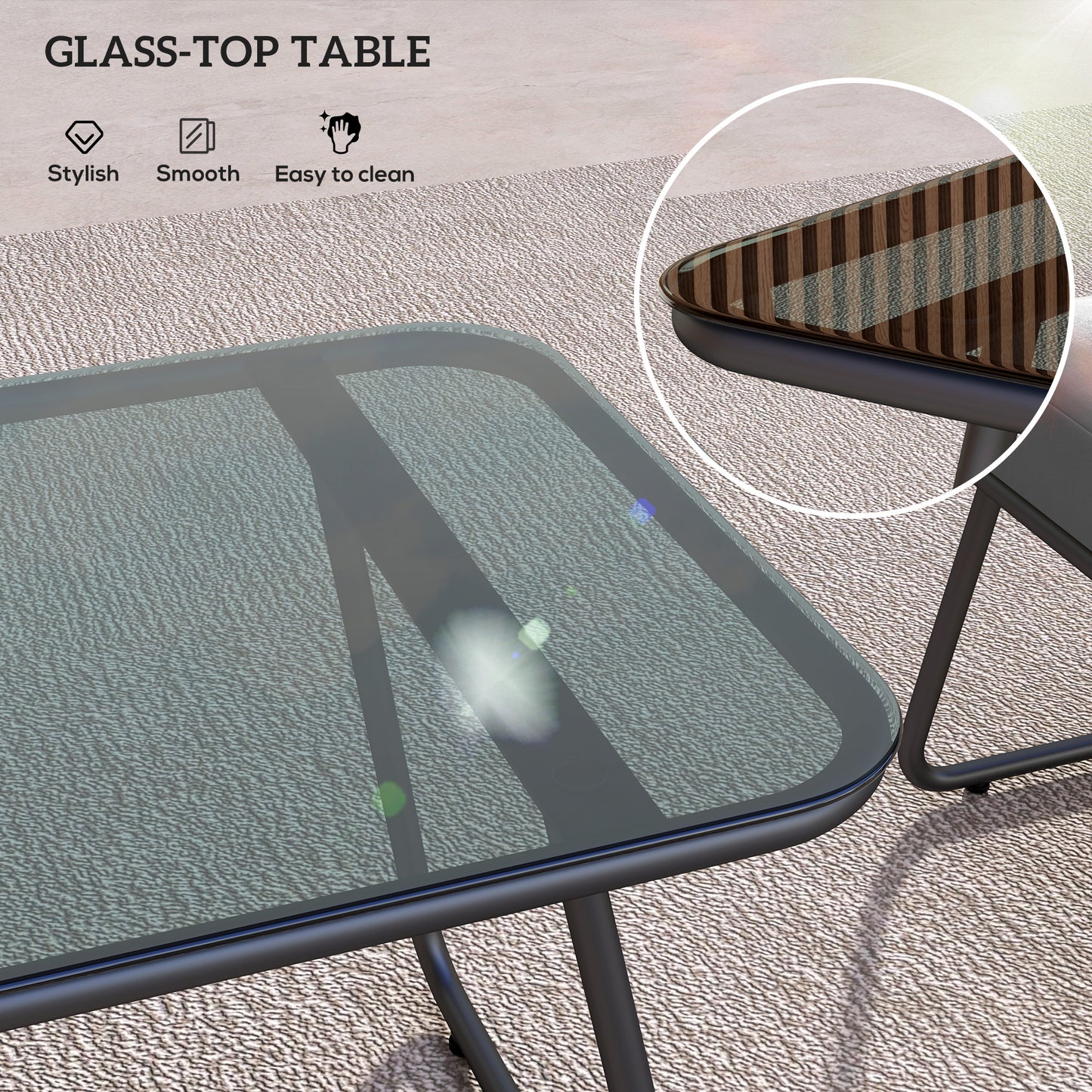 Outsunny 4 Piece Rattan Garden Furniture Set: Loveseat, Armchairs, Coffee Table & Cushions, Grey