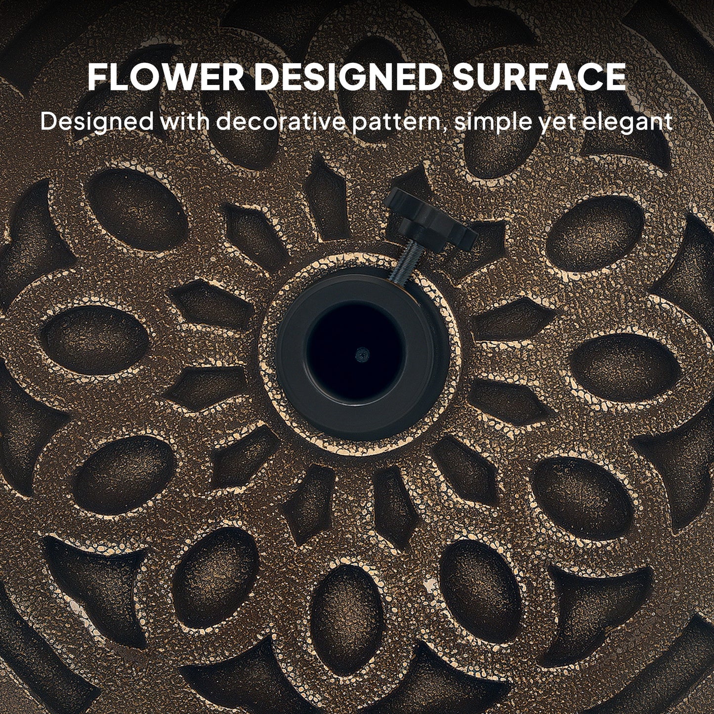 Outsunny 21kg Resin Parasol Base with Wheels, Heavy Duty Bronze Tone Stand for 34-48 mm Poles