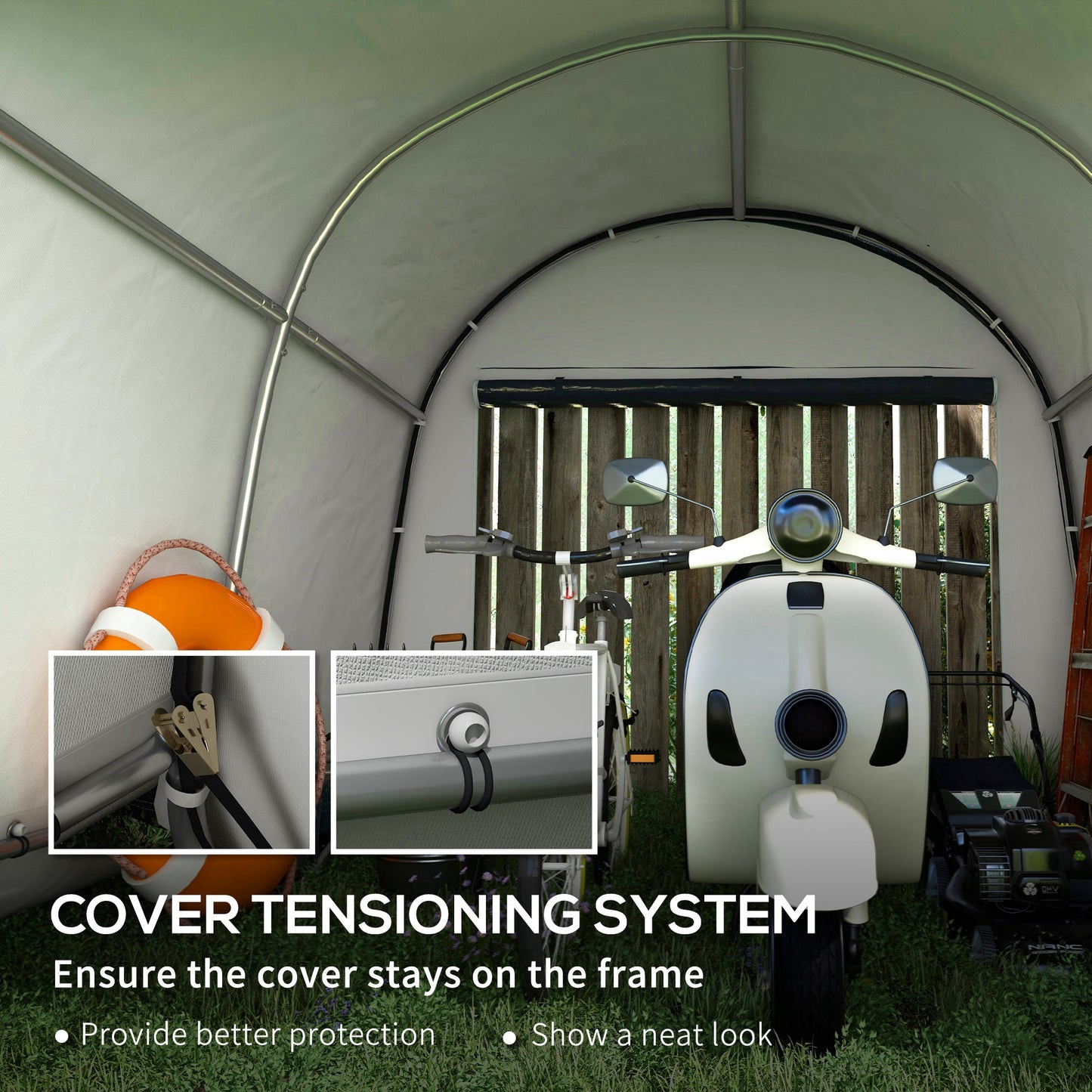 Outsunny Heavy-Duty Portable Storage Tent Grey 3x3m