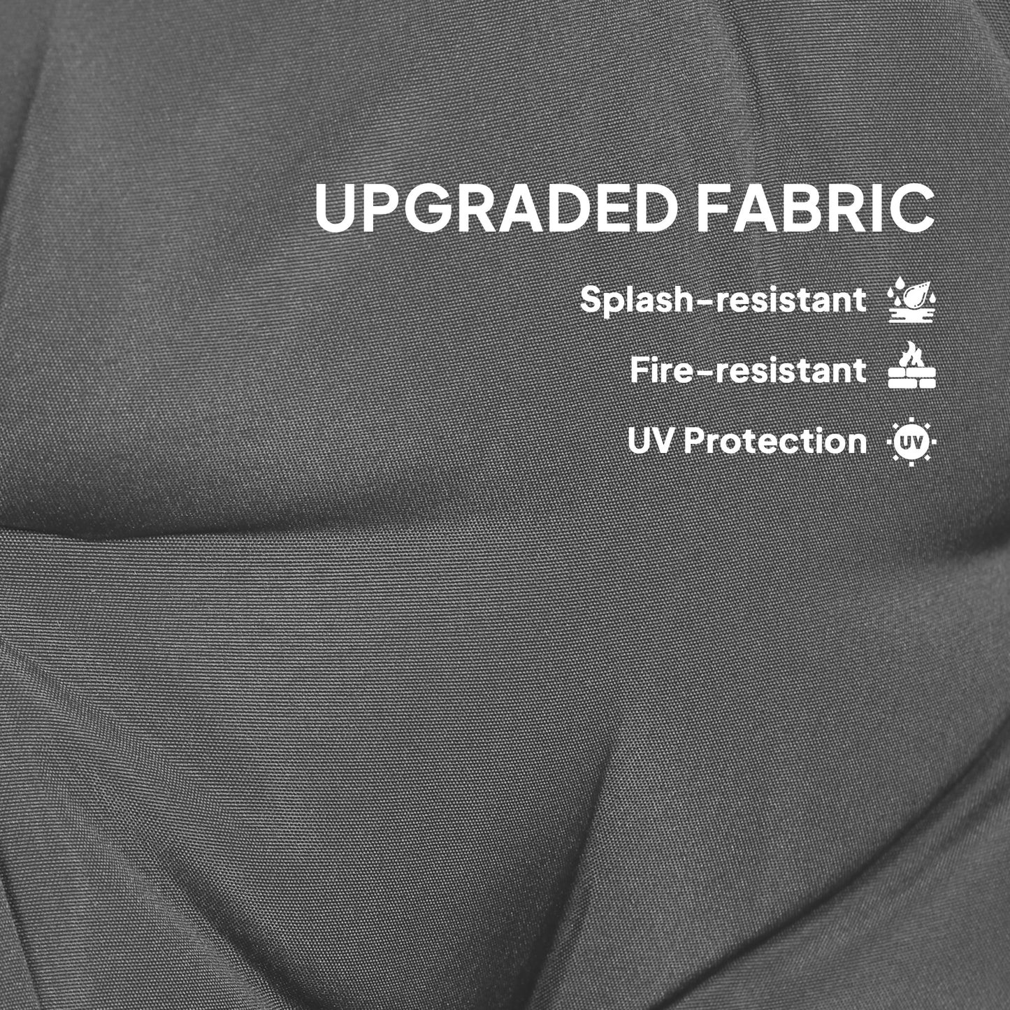 Outsunny Set of Two Ø60cm Outdoor Cushions - Dark Grey