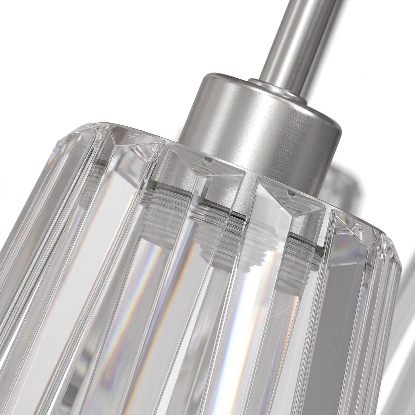 HOMCOM 3-Light Crystal Glass Ceiling Light, 40W, 3 E27 Sockets, Dual Mounting, Bulb Not Included, Silver
