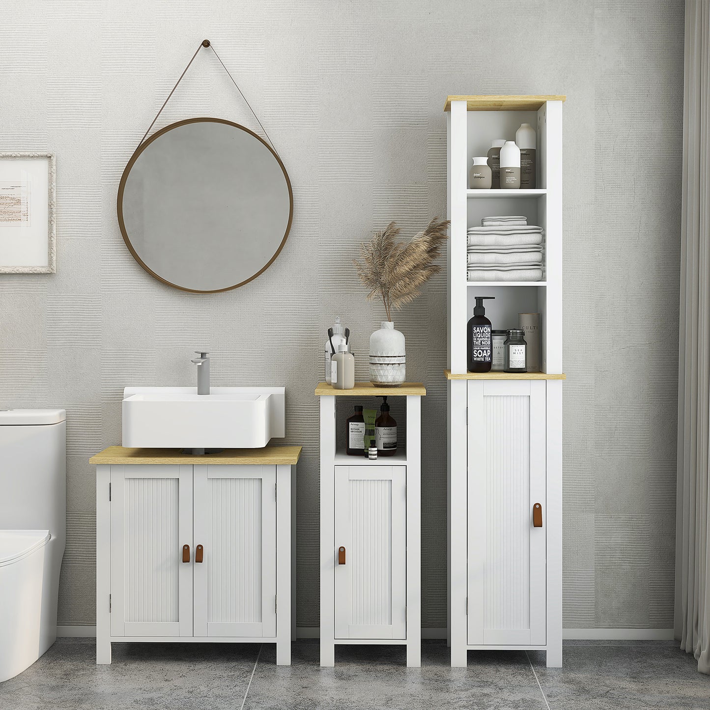 kleankin Under Sink Bathroom Cabinet for Basin without Pedestal - White