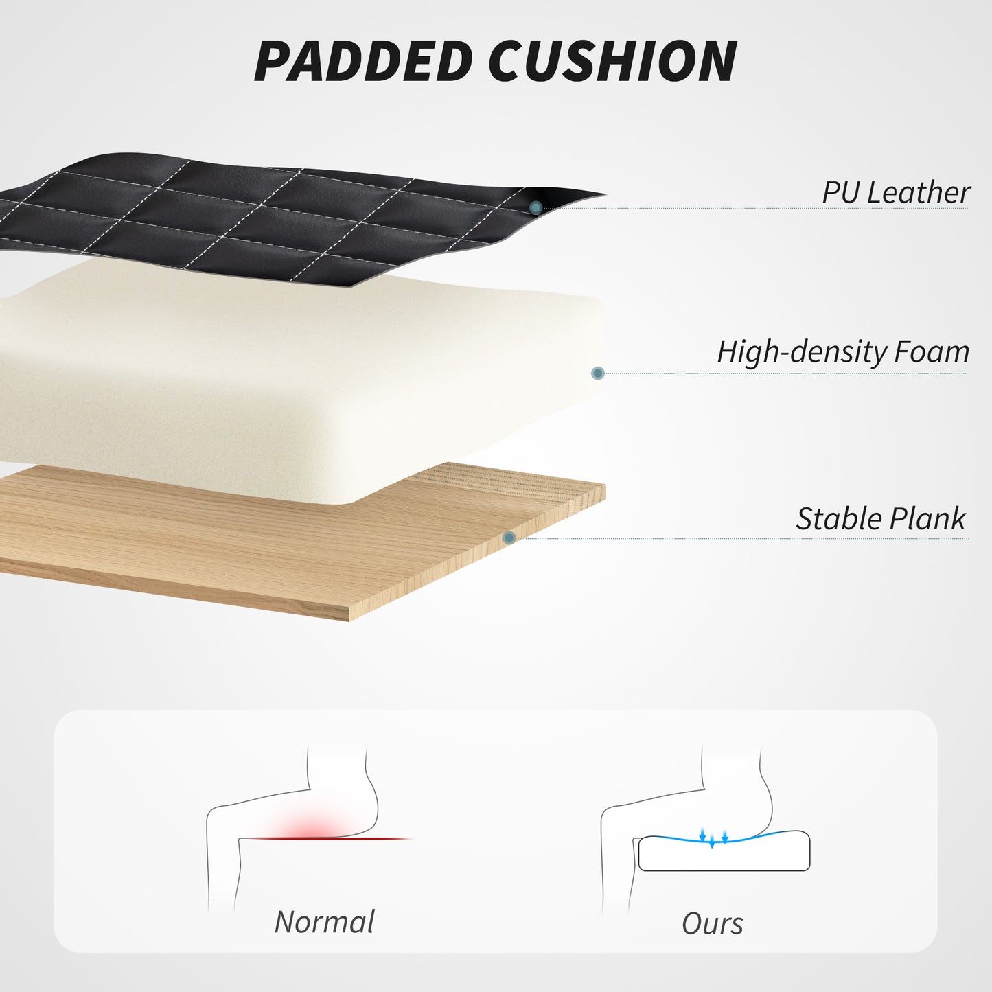 HOMCOM Faux Leather Office Chair. with Flip-Up Armrests - Black