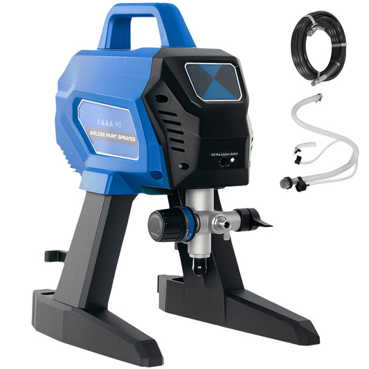 HOMCOM Airless Paint Sprayer, Thinning-Free, Electric for Interior/Exterior DIY Projects, Wall Spray Gun, 1.5L/min, 200Bar, 7.5m Hose, Dark Blue