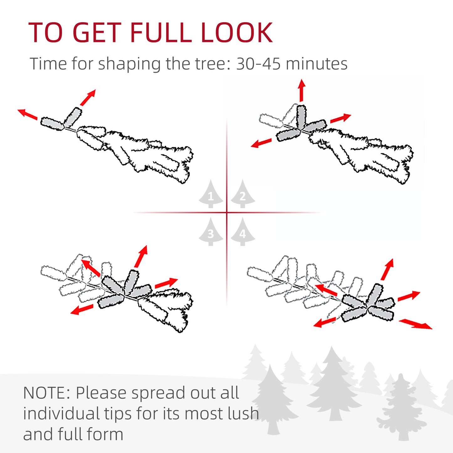 HOMCOM 6ft Artificial Prelit Christmas Tree with Warm White LED Lights and 796 Tips