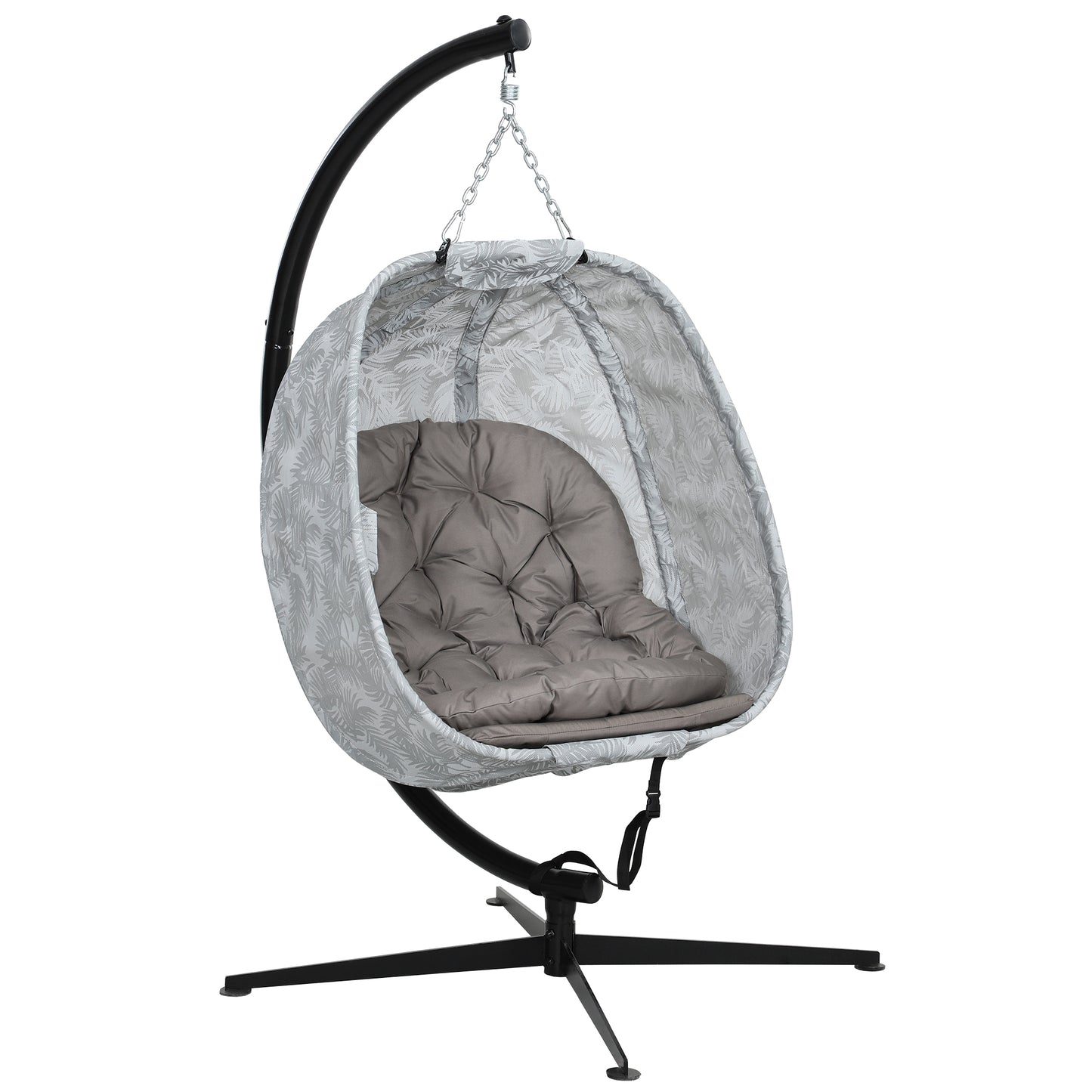 Outsunny Hanging Egg Chair Outdoor Indoor Garden Swing Chair Sand Brown
