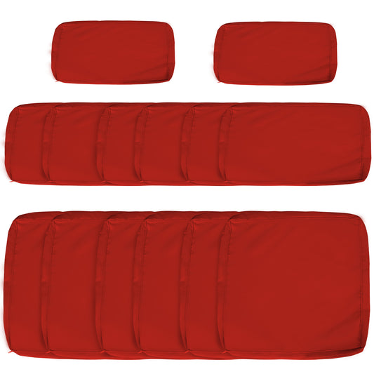 Outsunny Set of 14 Outdoor Cushion Covers - Red