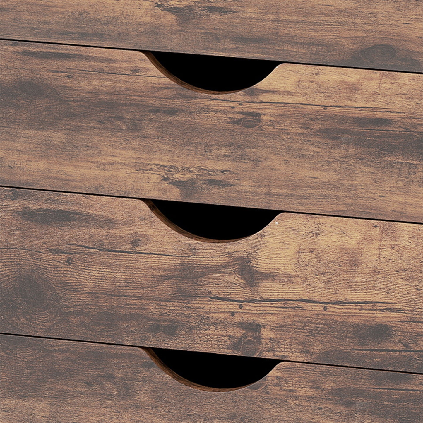 HOMCOM Five-Drawer Filing Cabinet - Rustic Brown