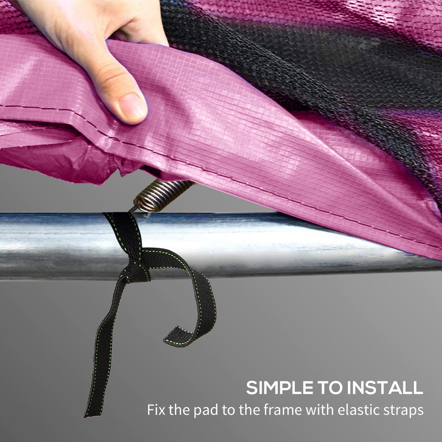 SPORTNOW Trampoline Spring Cover, 12FT Plastic Pad Replacement, Waterproof, UV & Tear-Resistant, All-Weather Accessory, Pink