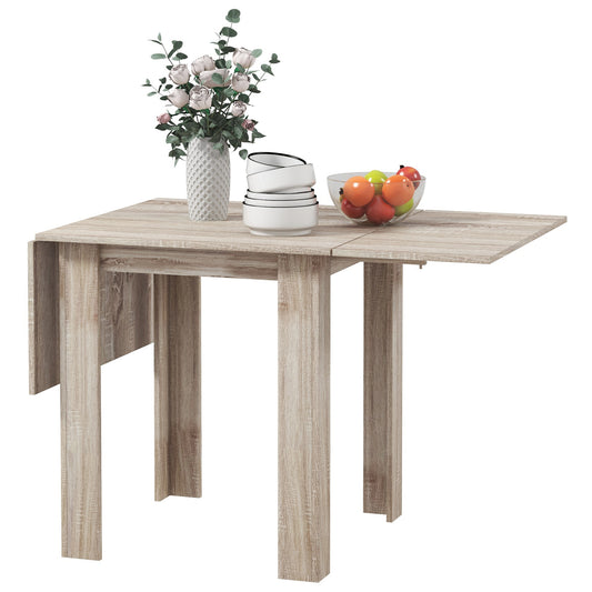 HOMCOM Four-Seater Drop Leaf Dining Table - Wood Effect