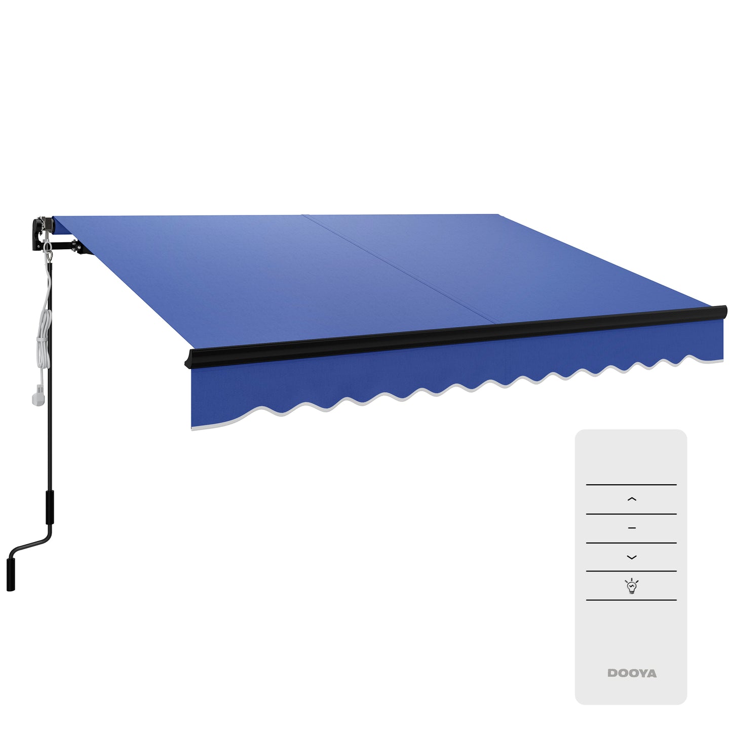 Outsunny 3 x 2.5m Blue Electric Awning with LED, Remote, Aluminium Frame, UV50+ Canopy for Garden/Patio