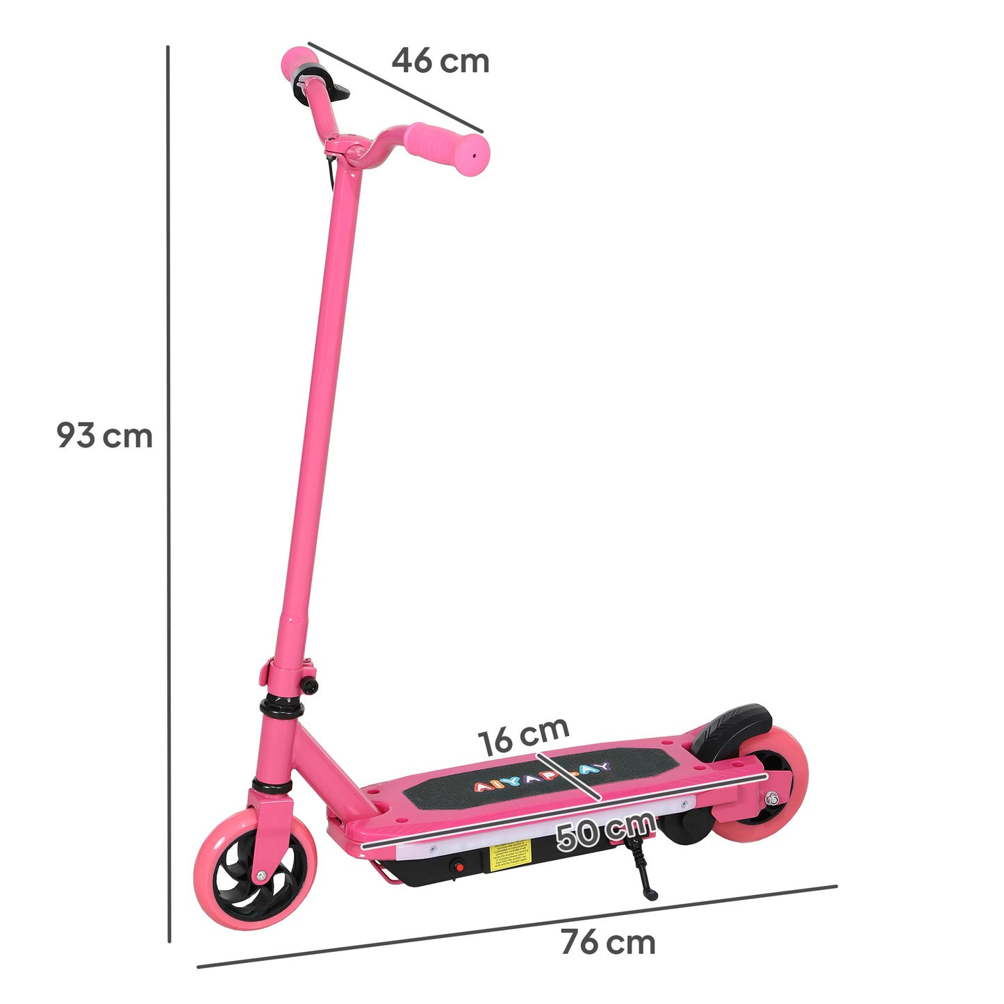 AIYAPLAY Electric Scooter for Kids Ages 6-14, with Colourful Light and Electric Brake, Kids Electric Scooter E Scooter, Up to 10 KM/H & 8 KM, Pink