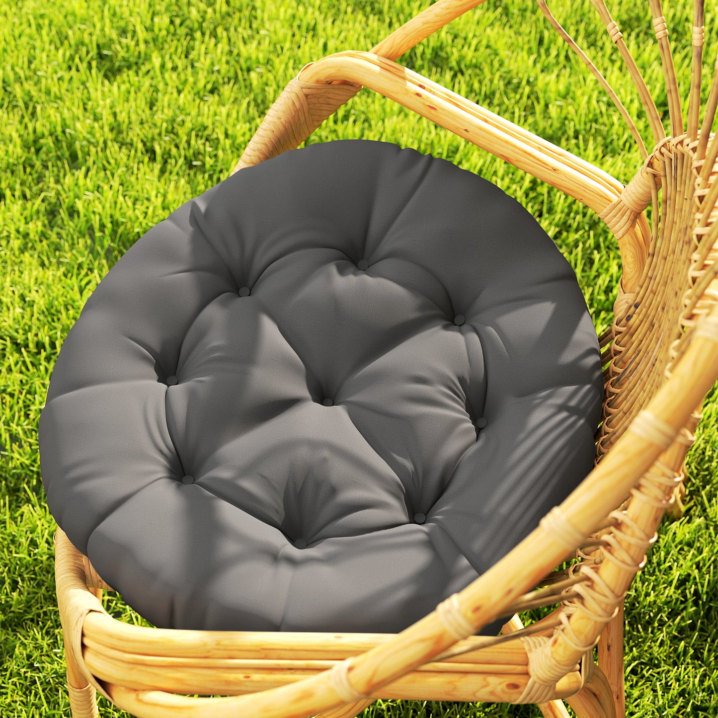 Outsunny Set of Two Ø60cm Outdoor Cushions - Dark Grey