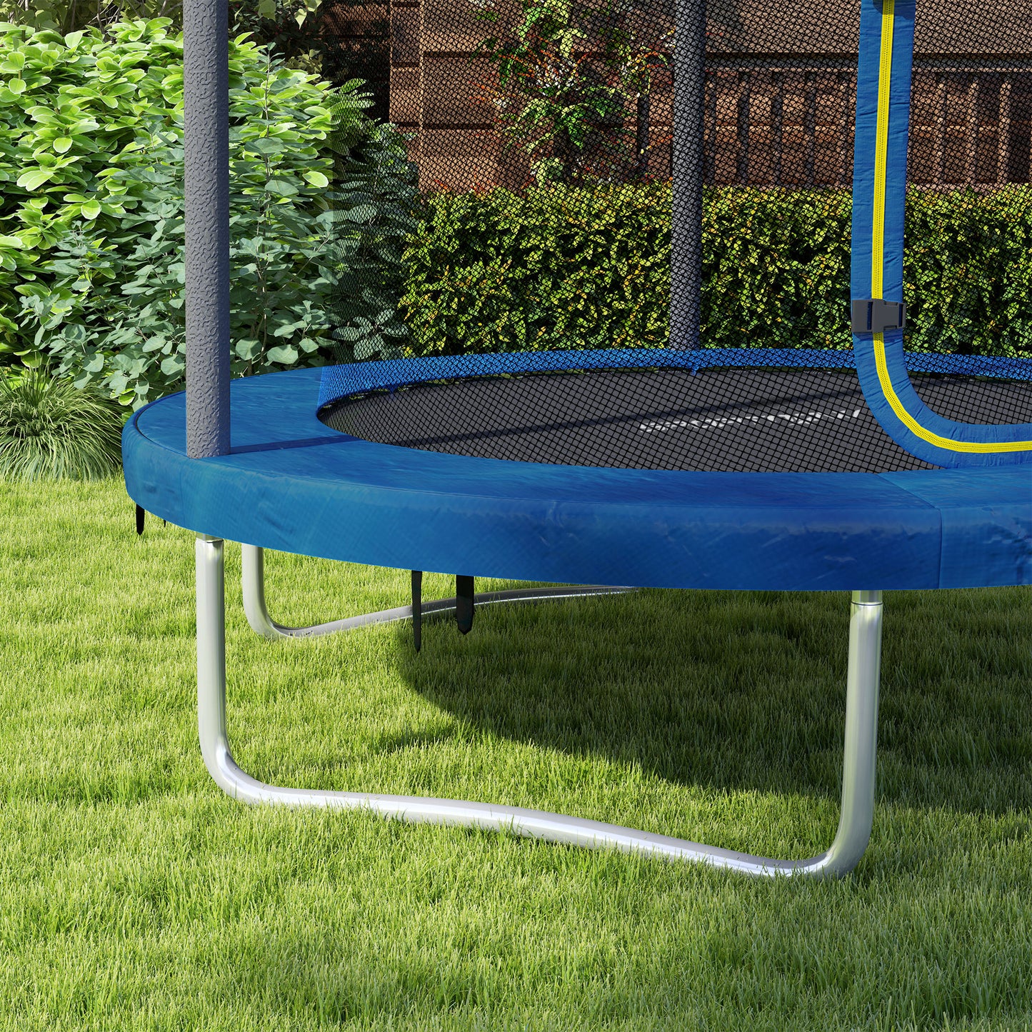 SPORTNOW 6ft Trampoline with Safety Enclosure Net, Steel Frame Outdoor Trampoline, Jumping Mat with Edge Safety Cover for Fitness, Blue