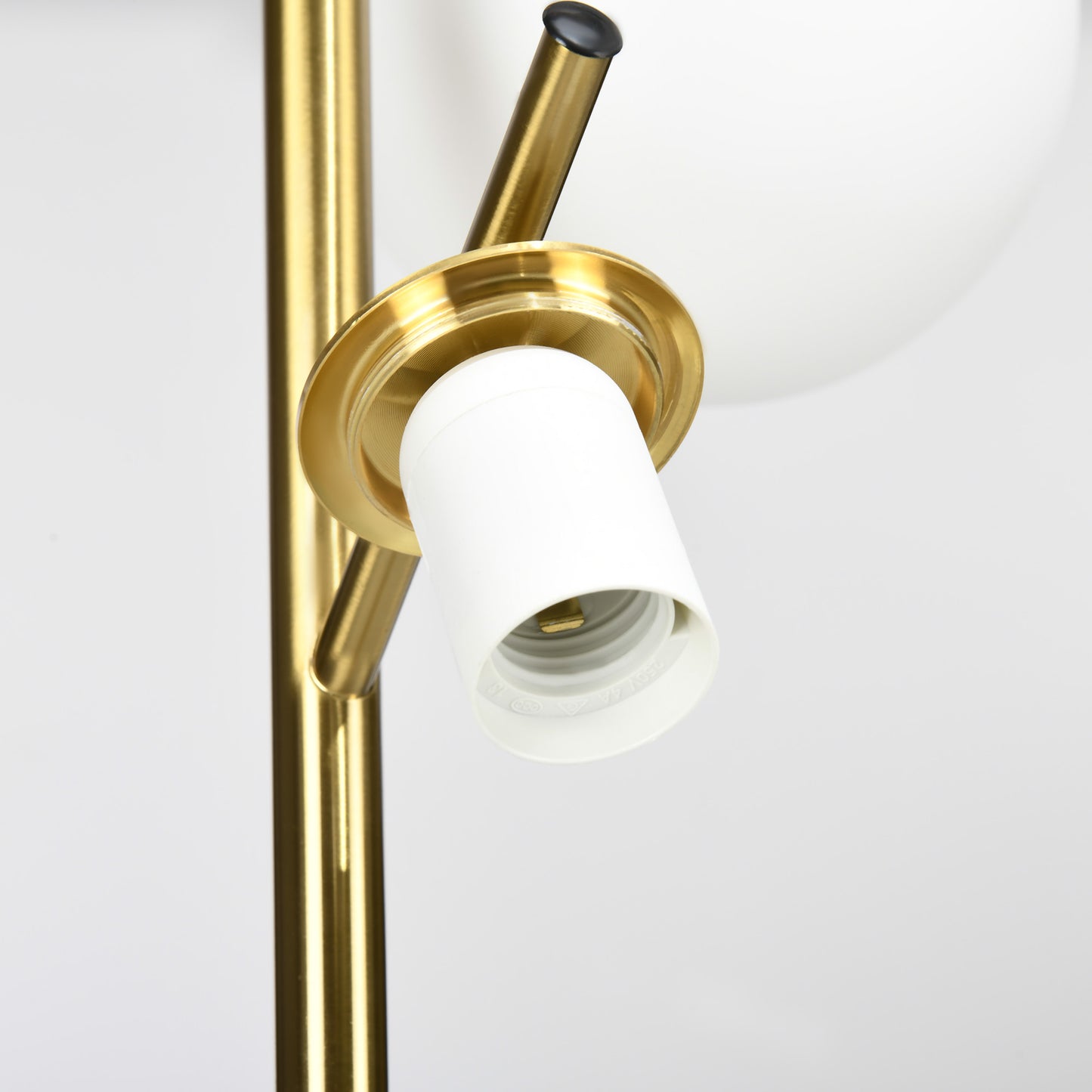 HOMCOM 3-Light Tree Floor Lamp, Modern Standing Lamp with Globe Lampshade, 3 Color Temps, Steel Base, Gold Tone