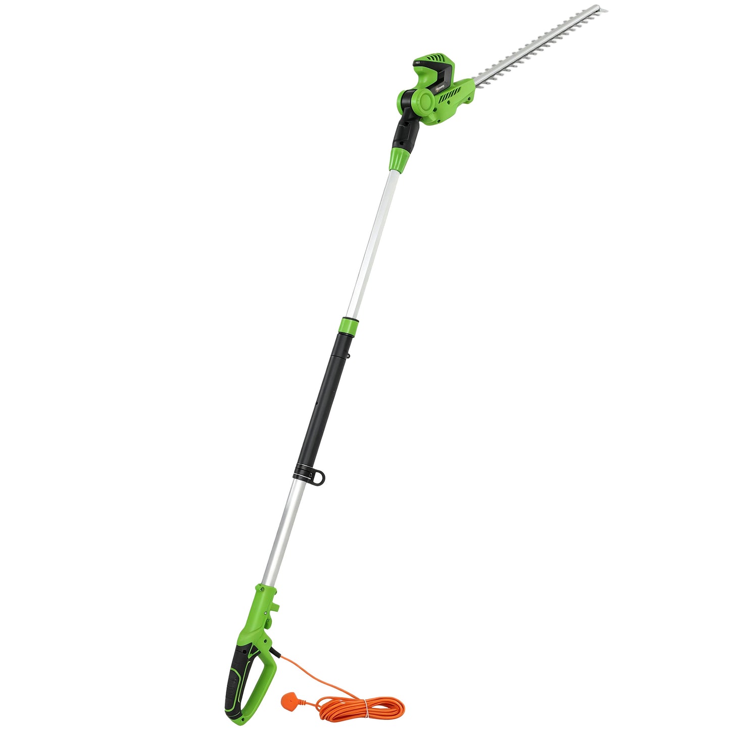 Outsunny 2.6m Corded Extendable Hedge Trimmer with 90° Adjustable Head, 450W Telescopic Electric Hedge Cutter Long Reach