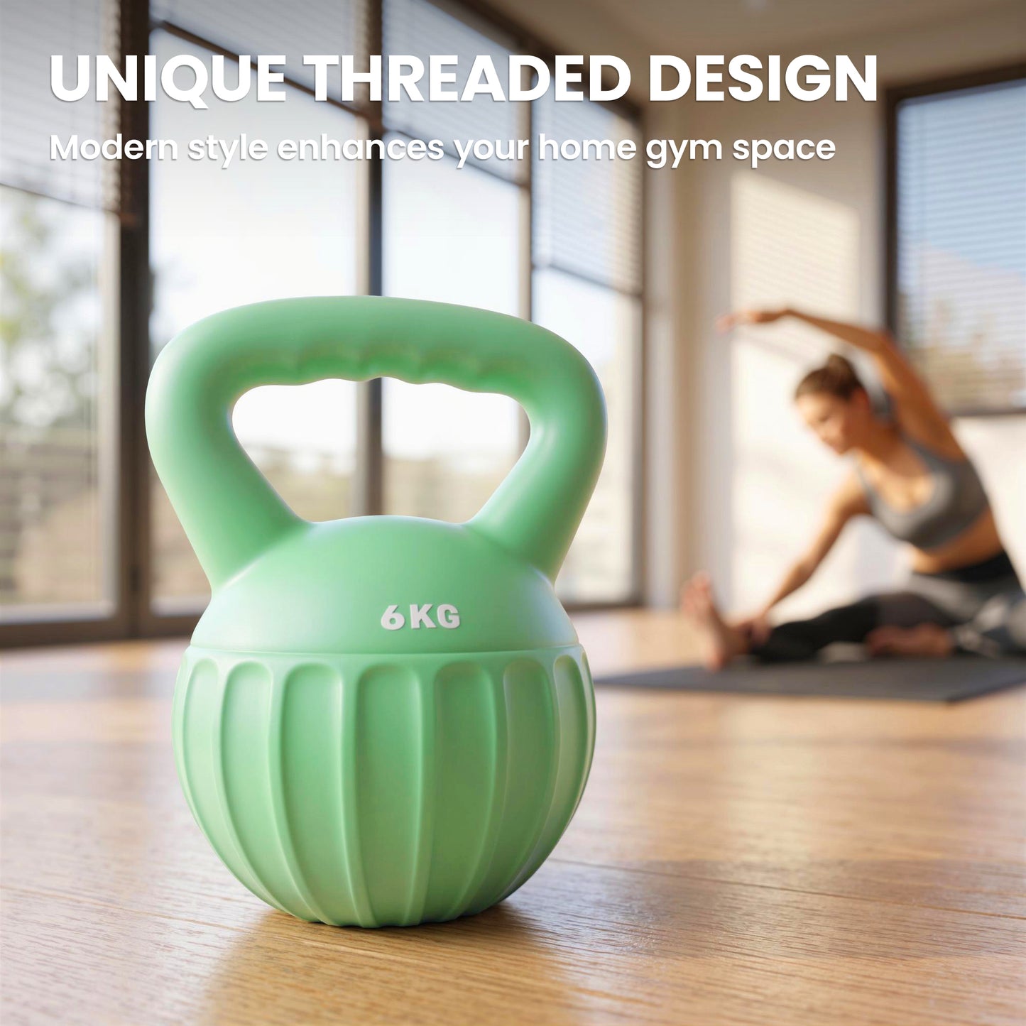 SPORTNOW Kettlebell for Strength Training Kettle Bell with Non-Slip Handle 6 kg Green