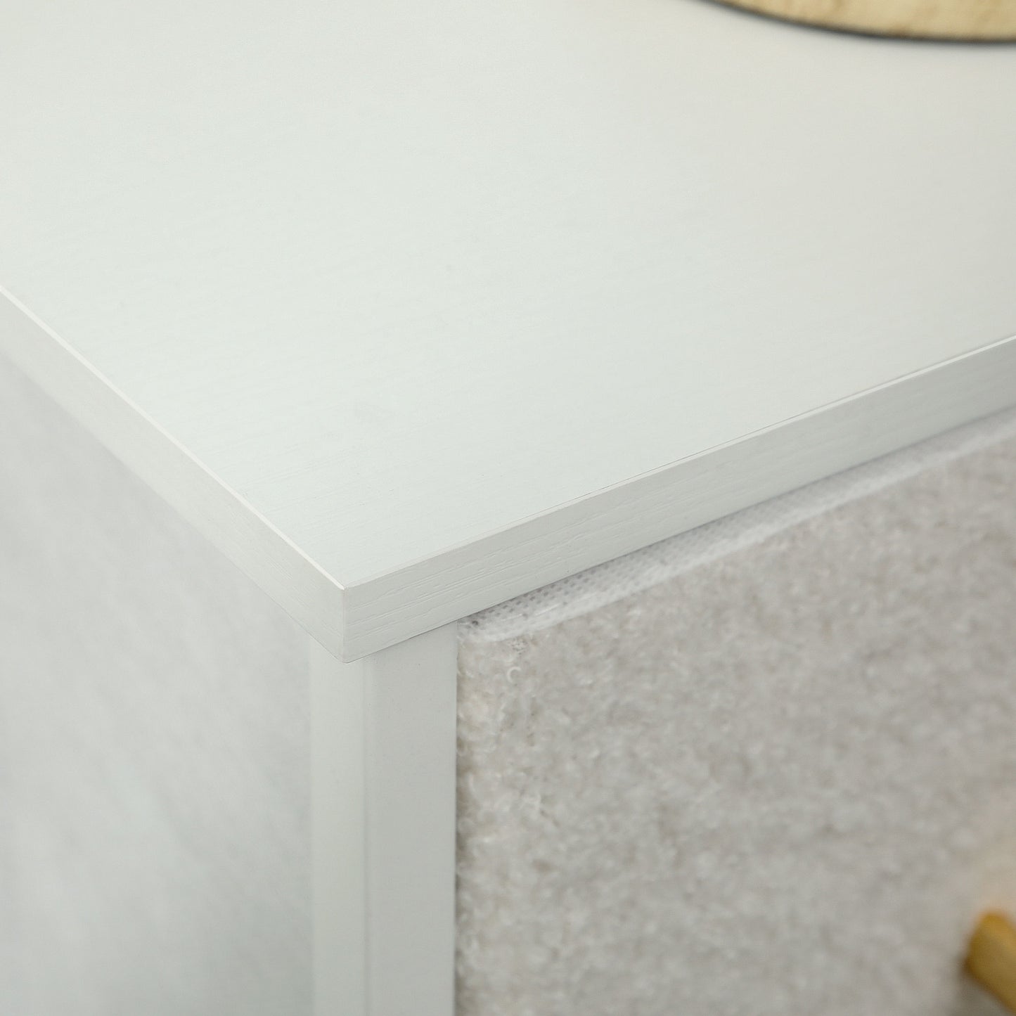 HOMCOM Chest of Drawers with 9 Fabric Drawers, Boucle Storage Organizer, Steel Frame, Fabric Dresser for Bedroom, Cream White