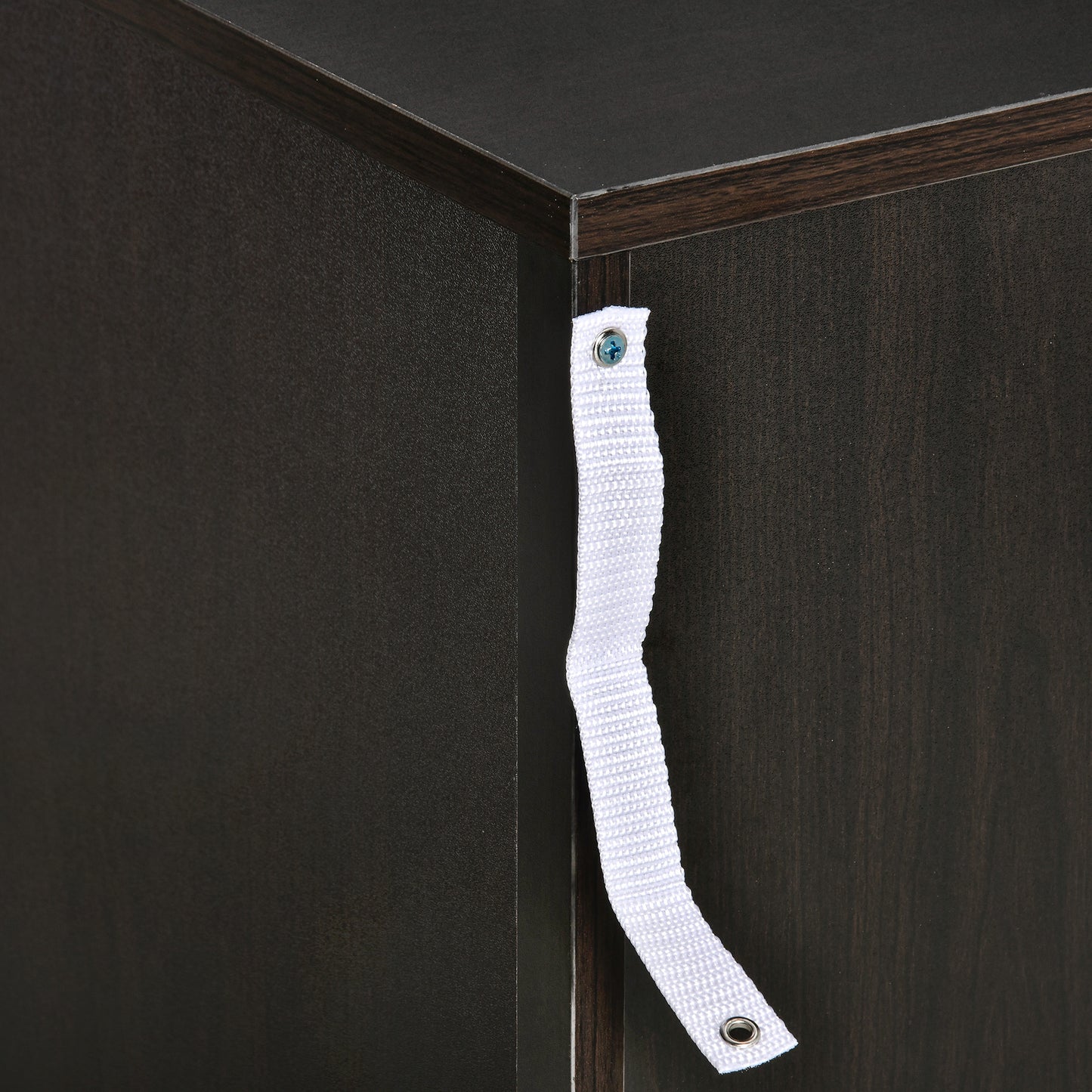 HOMCOM Three-Drawer Simple Bedside Table - Black