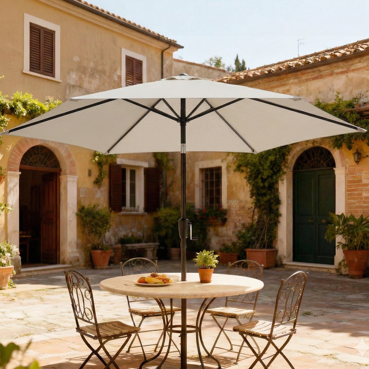 Outsunny 2m Garden Parasol Umbrella, Outdoor Table Parasol Umbrella with Crank Handle, Tilt Function, UV30+ Protection