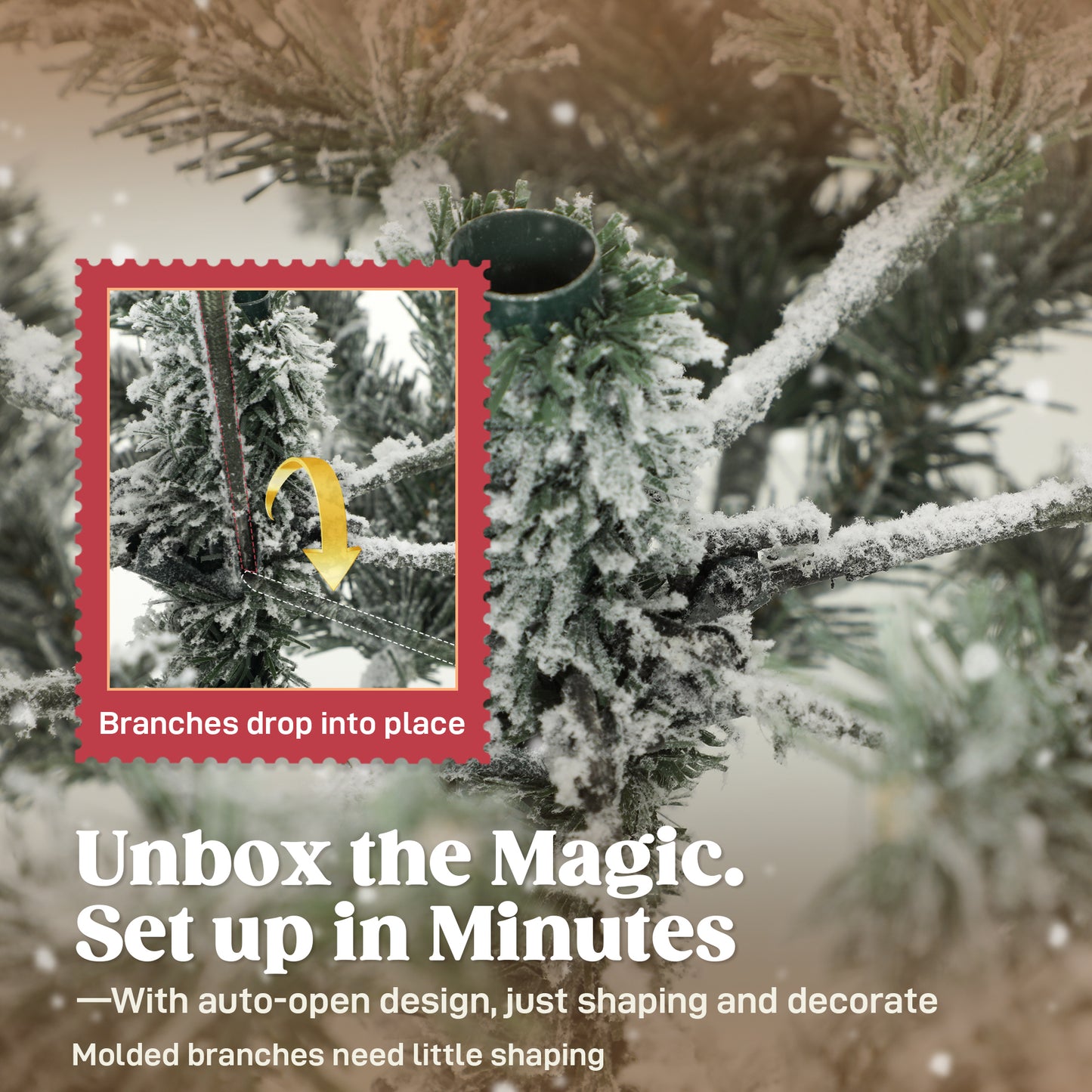 HOMCOM 6ft Snow Flocked Artificial Christmas Tree