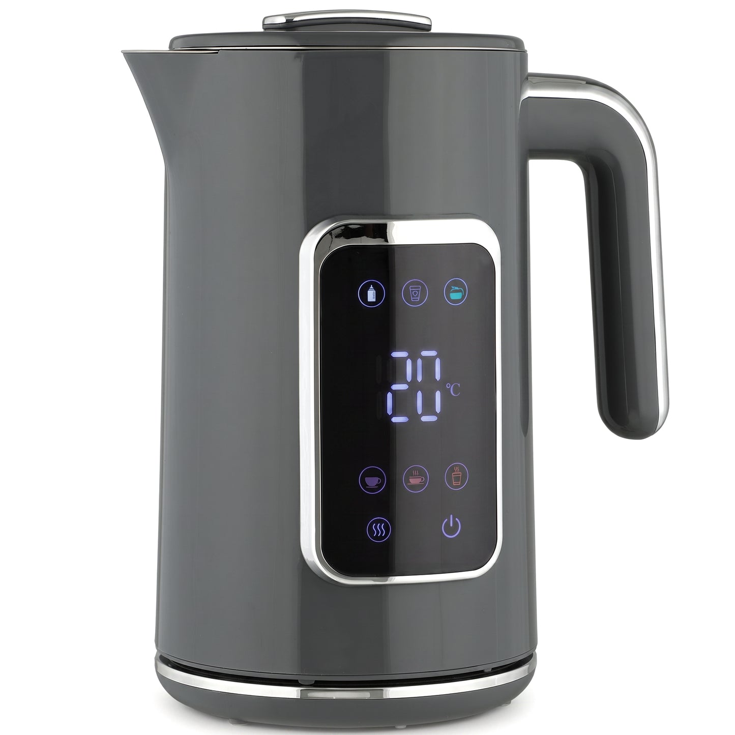 HOMCOM Electric Kettle, 1.7L Fast Boil 3000W Water Kettle with LED Display, Adjustable Temperature, Keep Warm Function, Grey