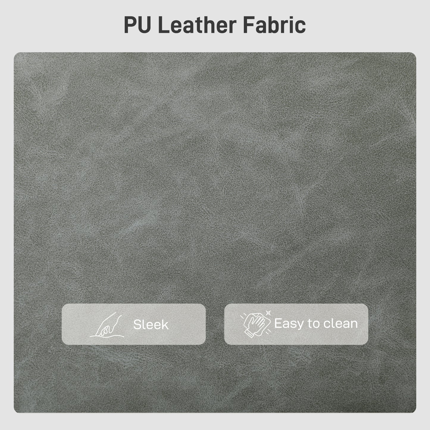 HOMCOM Faux Leather Marble-Effect Two-Seater Sofa - Grey