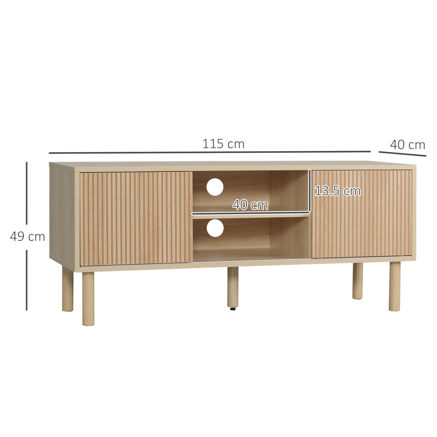 HOMCOM TV Stand Cabinet, TV Unit for TVs up to 50"