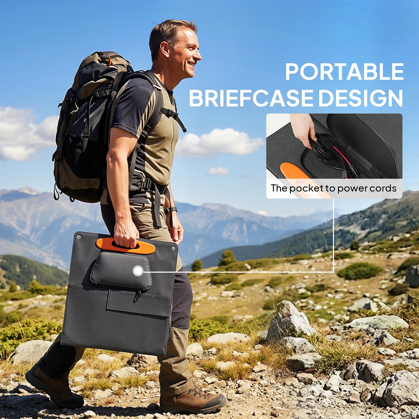 HOMCOM Portable Foldable Solar Panel 100W Waterproof