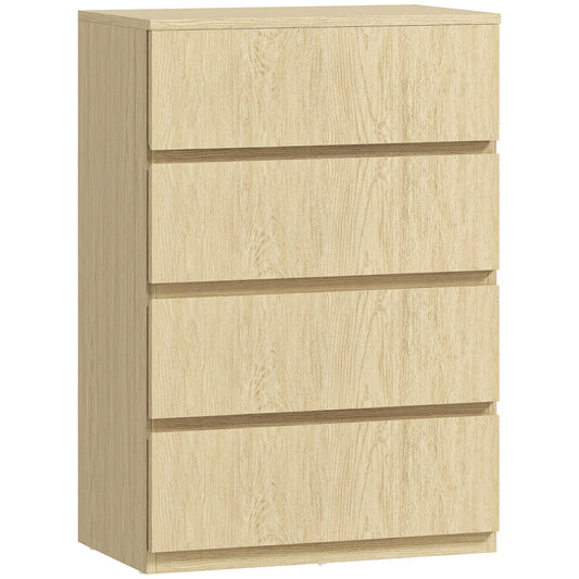 HOMCOM Chest of Drawers, 4-Drawer Storage Cabinets, Storage Drawer Unit for Bedroom