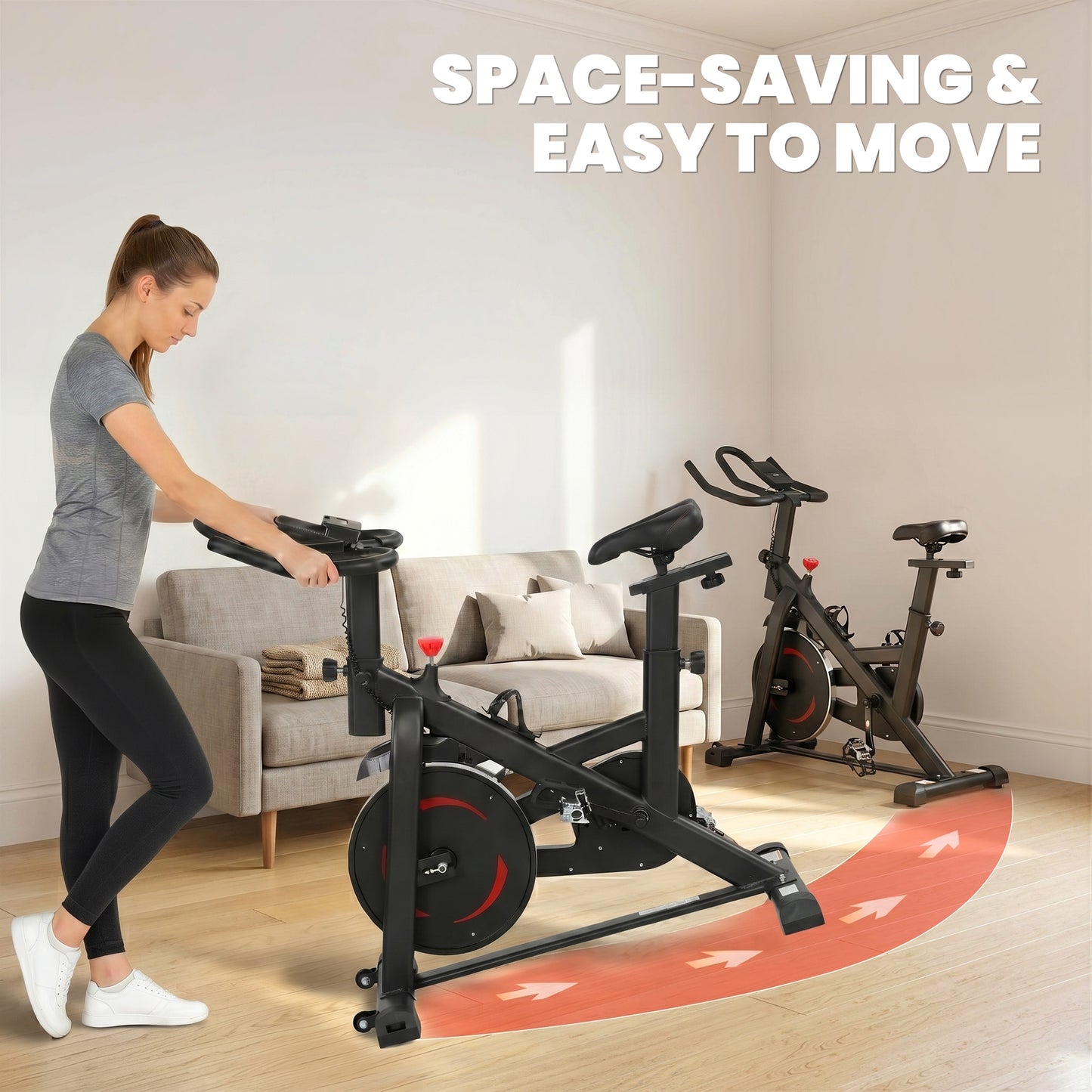 SPORTNOW Exercise Bike, Indoor Stationary Bike with Smart APP, 0-100% Magnetic Resistance, Adjustable Seat & Handlebars