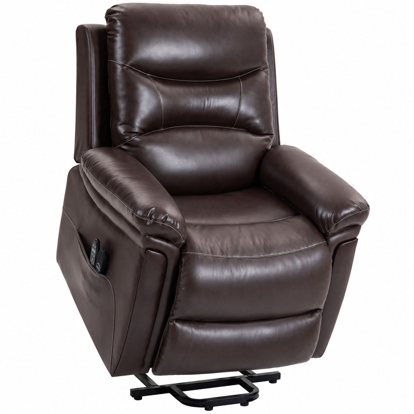 HOMCOM Riser Recliner Chair with Massage and Heat, Electric Lift Recliner Armchair for Elderly with Spring Cushion, Brown