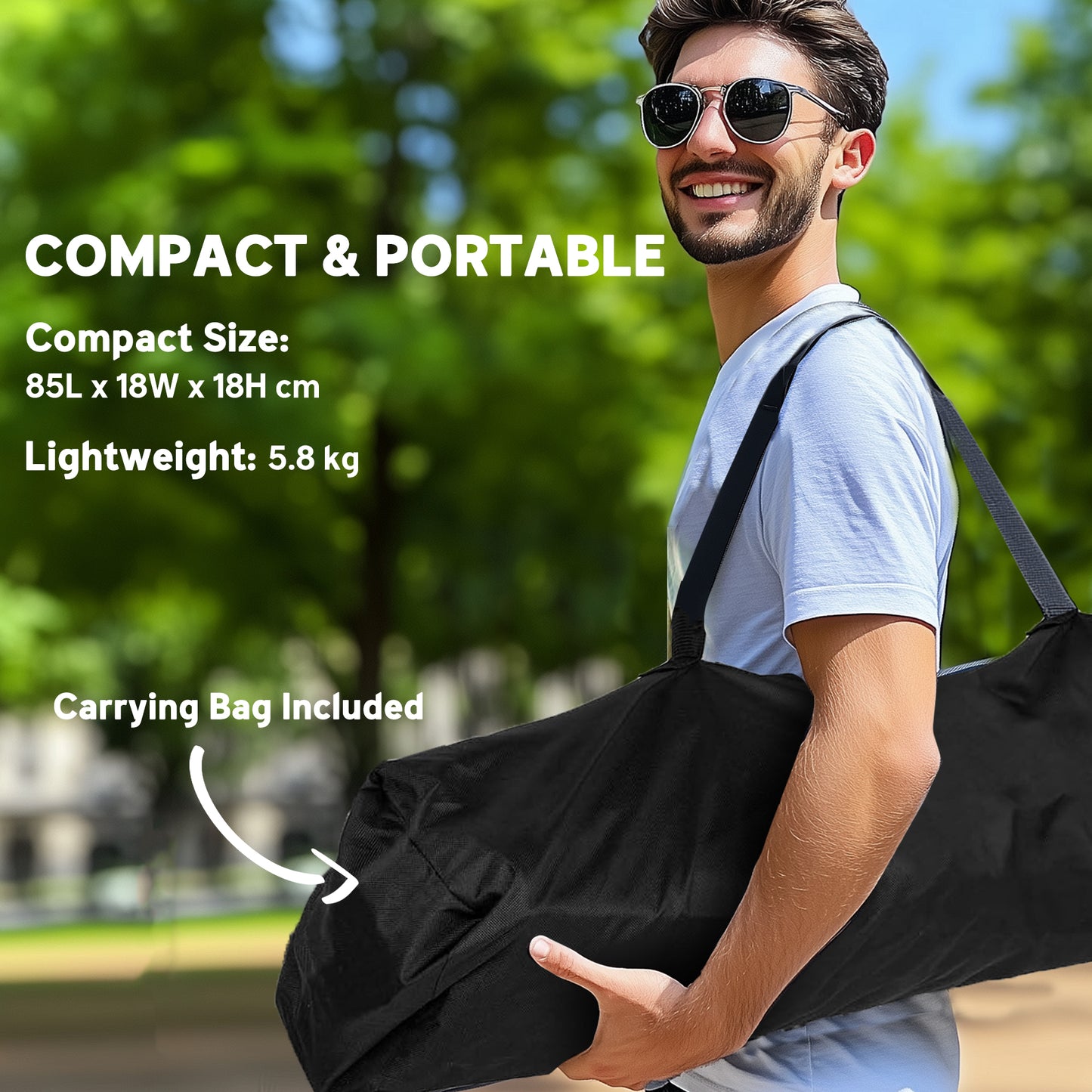 Outsunny Hammock Camping Chair Set of 2, Adjustable Swing Chair with Cup Holder, Headrest & Carry Bag, Blue