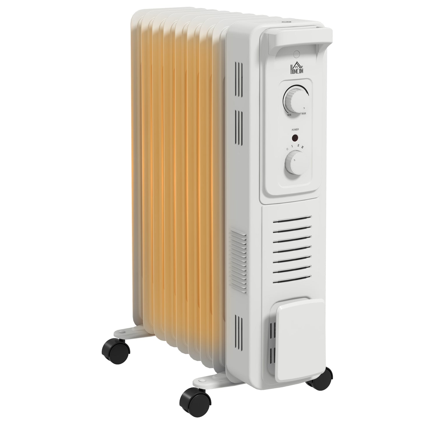 HOMCOM 2000W Quiet Oil Filled Radiator, 9 Fin White