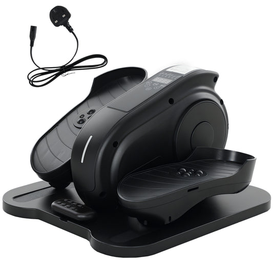 SPORTNOW Under Desk Elliptical Machine, Seated Pedal Exerciser with LCD Monitor, Remote Control, 10 Speeds, Quiet & Portable for Seniors, Black