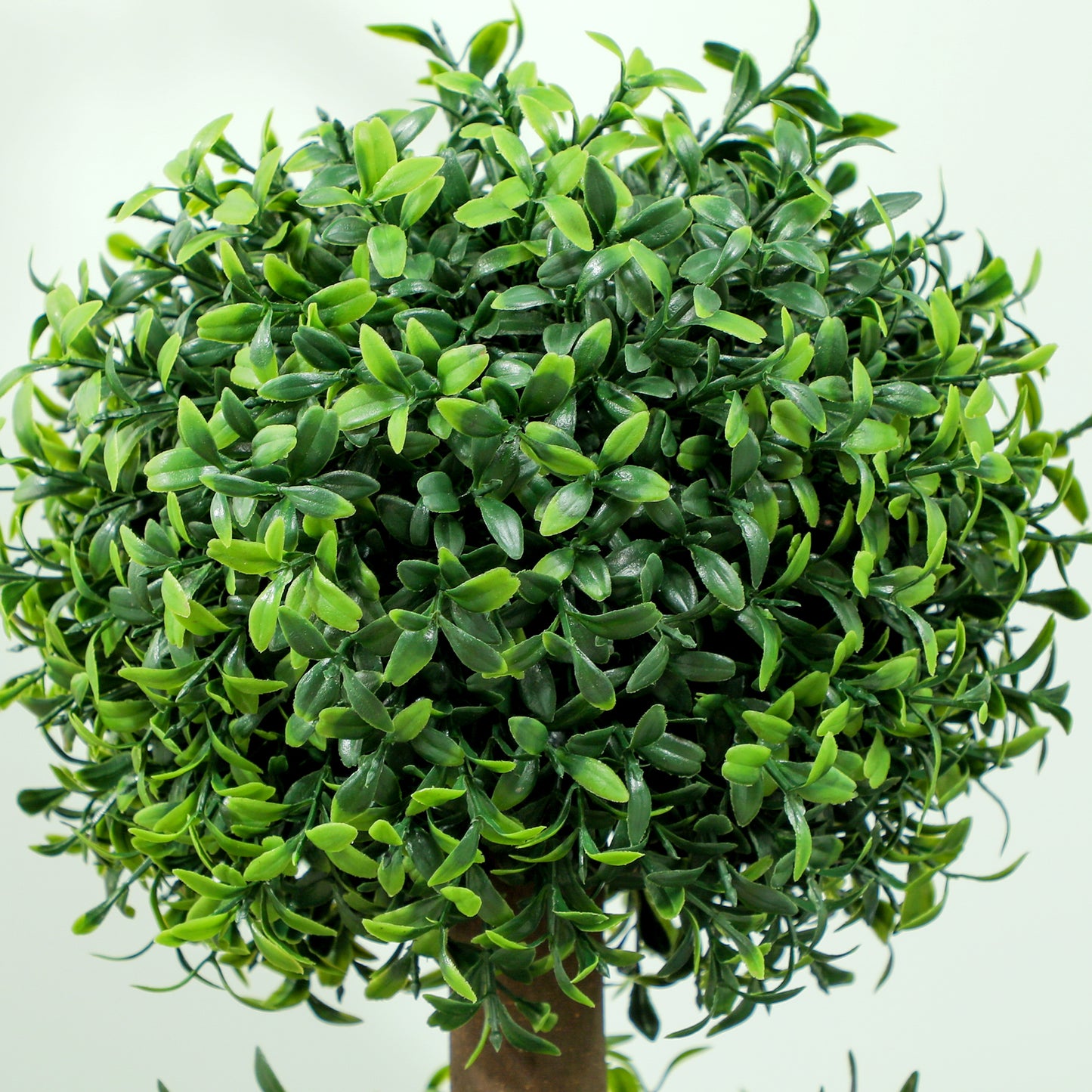 HOMCOM Set of 2 Decorative Artificial Plants, Topiary Ball-shaped Boxwood Trees in Pot, Green