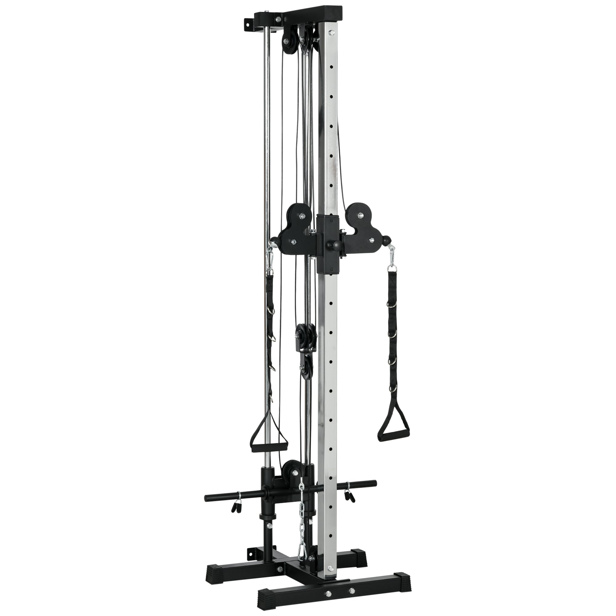 SPORTNOW Wall Mount Cable Machine, 15 Positions Adjustable Cable Cross ...