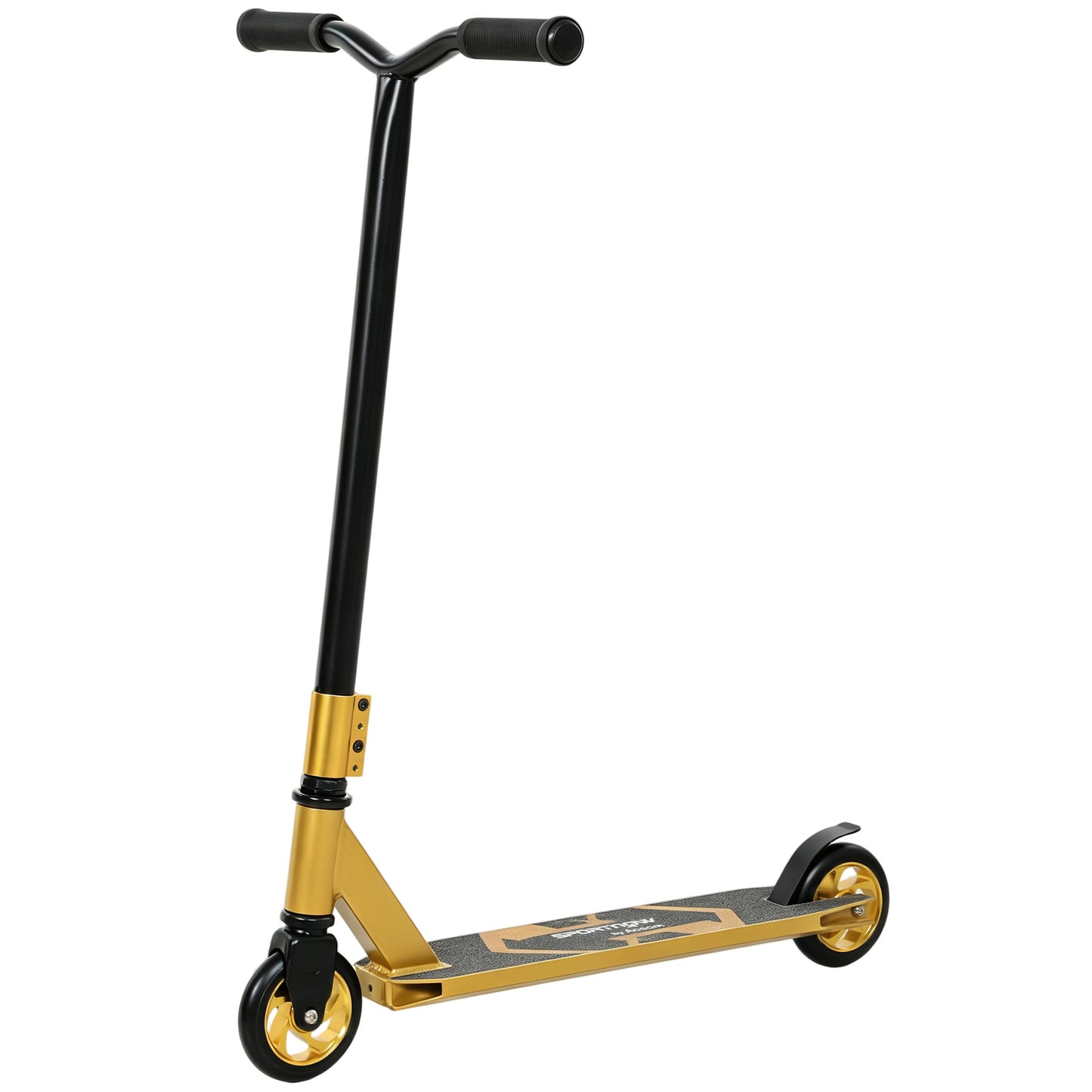 SPORTNOW Stunt Scooter, Pro Scooter for Adult Teens with 360° Handlebar, 110 mm PU Wheels, Aluminium Deck, ABEC-7, Gold Tone