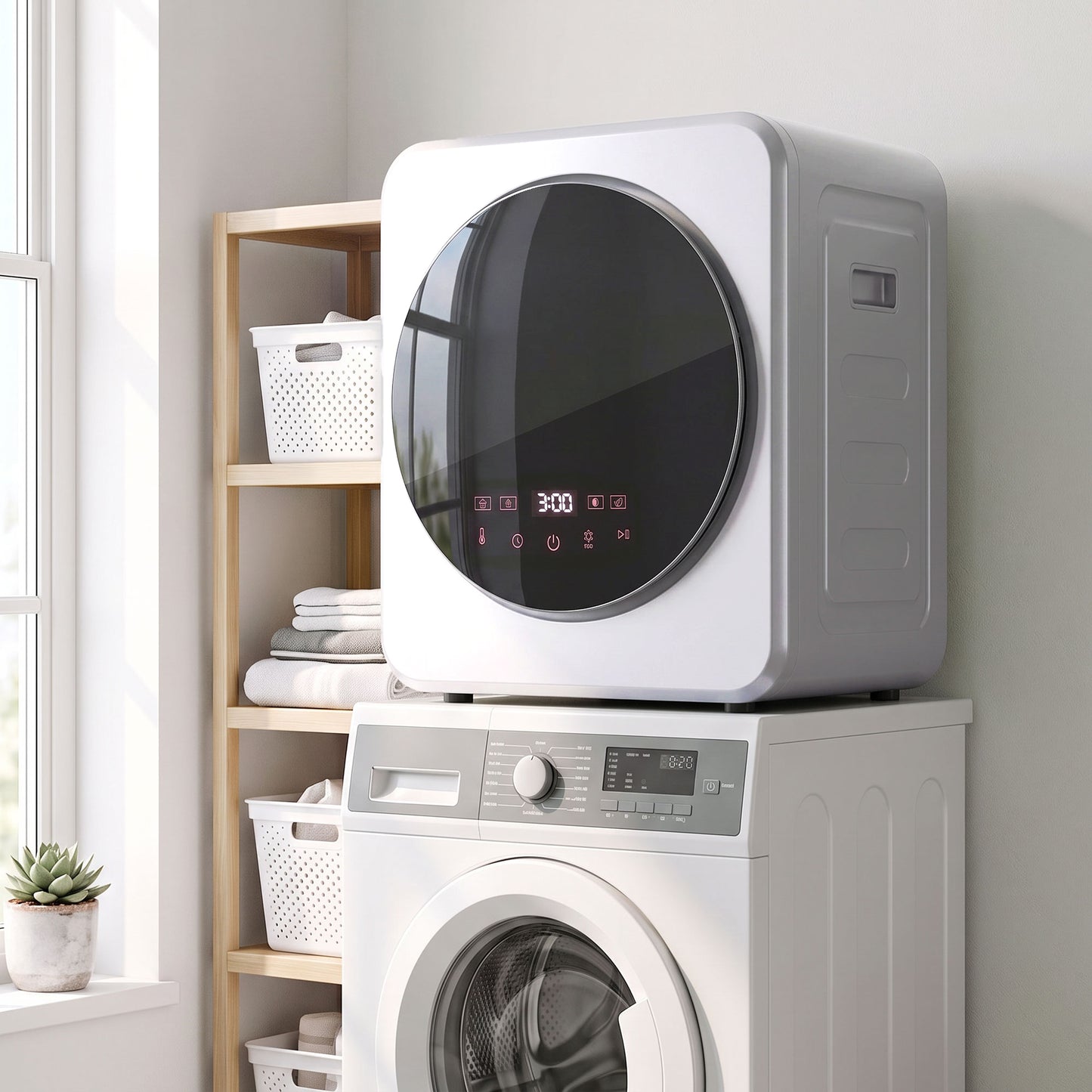 HOMCOM Vented Tumble Dryer, 4 kg Front Tumble Dryer with Stainless Steel Tub, 800W Compact Freestanding, Silver