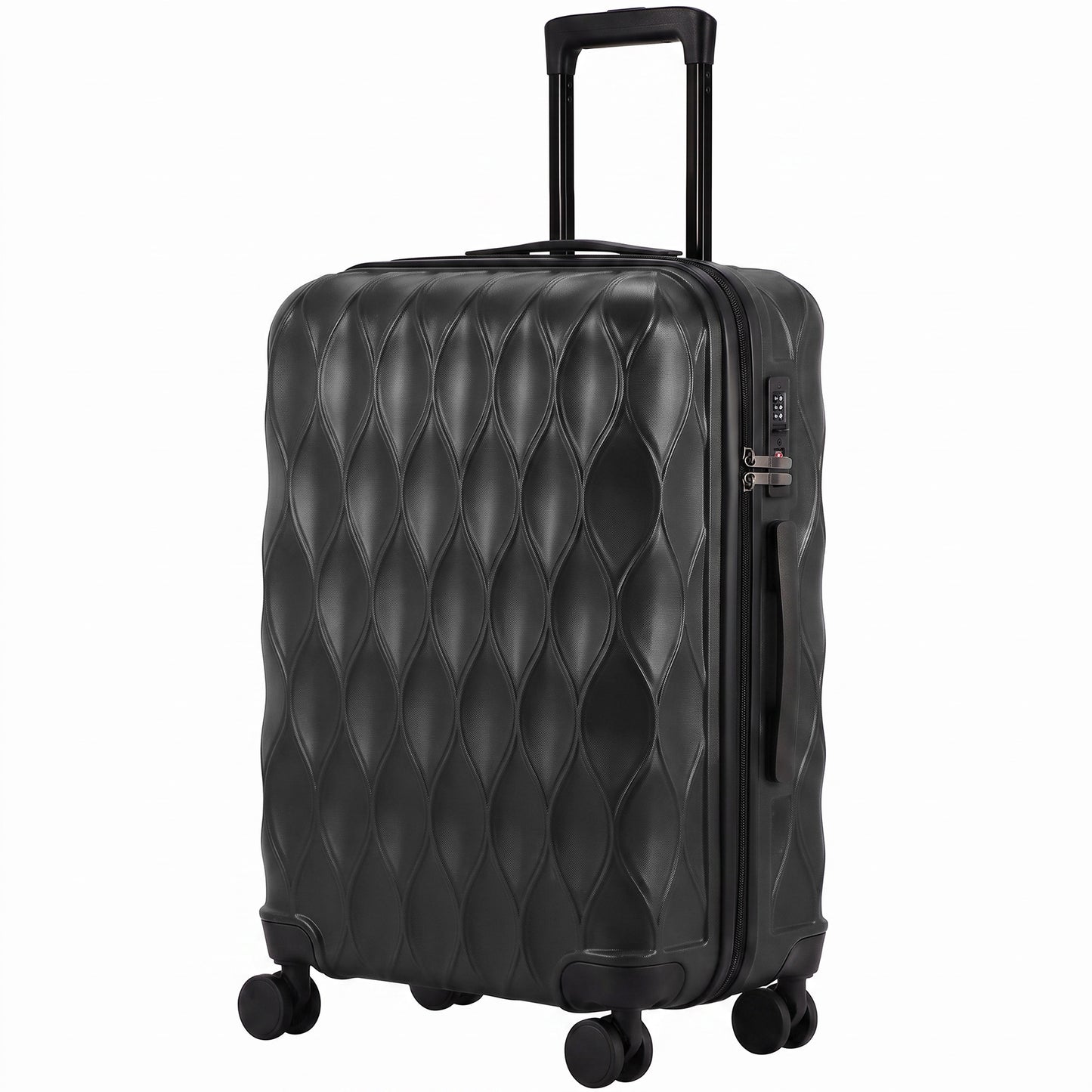 HOMCOM 2-Piece Luggage Set, ABS Hard Shell Carry On Suitcase Set with TSA Lock, Spinner Wheels, 12/20 inch, Black