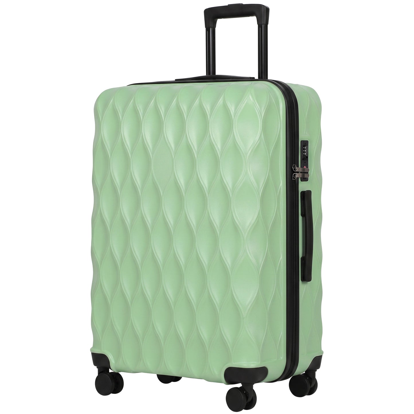 HOMCOM 28Inch Suitcase, ABS Hard Shell Checked Luggage with TSA Lock, Spinner Wheels, Telescopic Handle, Green