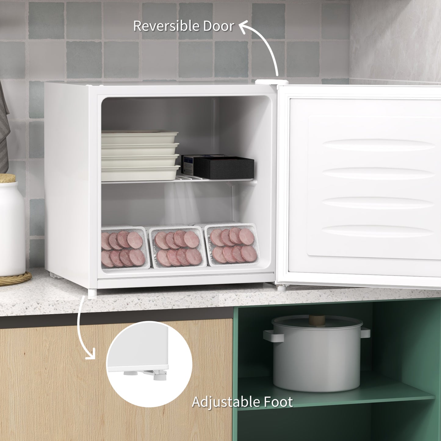 HOMCOM 35L Mini Freezer, -24°C to -14°C Temperature - White