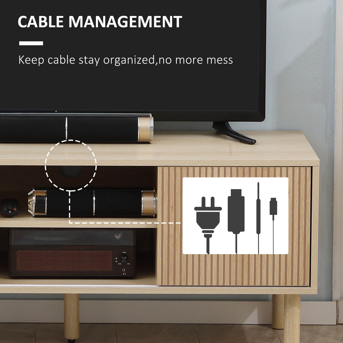 HOMCOM TV Stand Cabinet, TV Unit for TVs up to 50"