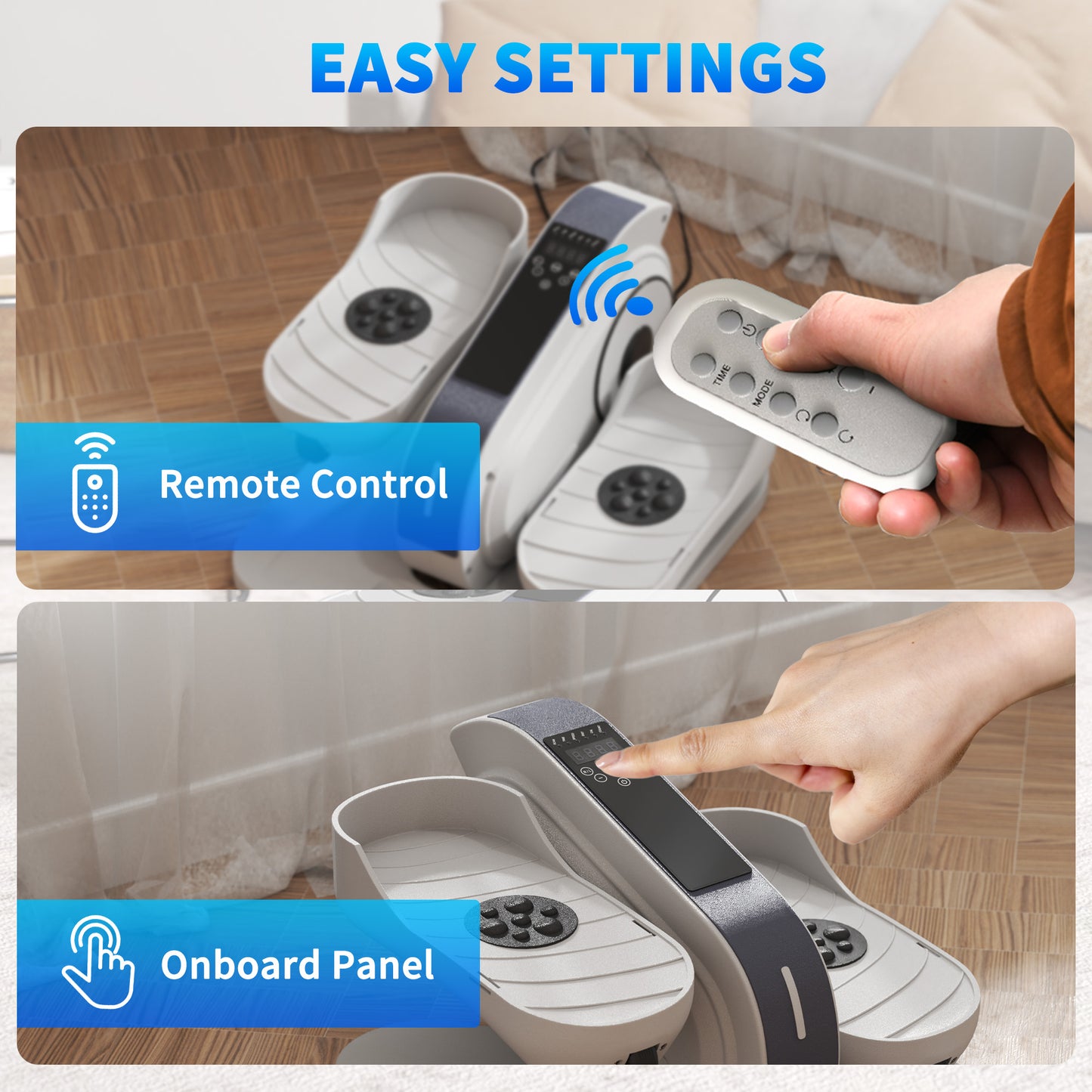 SPORTNOW Under Desk Elliptical, Mini Trainer with LCD Monitor & Remote, 10 Speeds, Quiet & Portable for Seniors, White