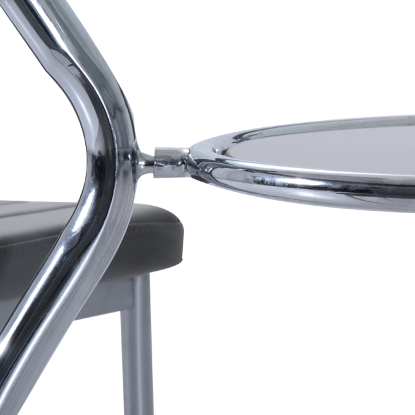 HOMCOM Five-Piece Dining Set, with Padded Chairs and Glass-Top Table - Grey