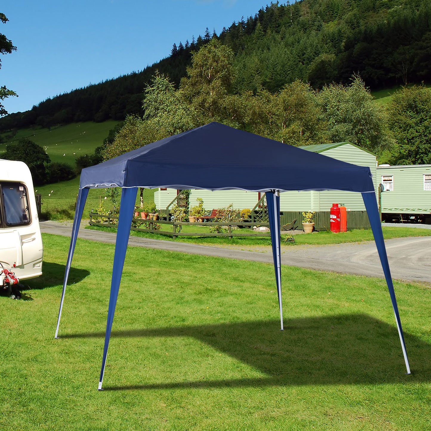 Outsunny 3x3m/2.5x2.5m Pop Up Gazebo with Carry Bag, Height Adjustable, Slant Leg, Garden/Patio Shelter