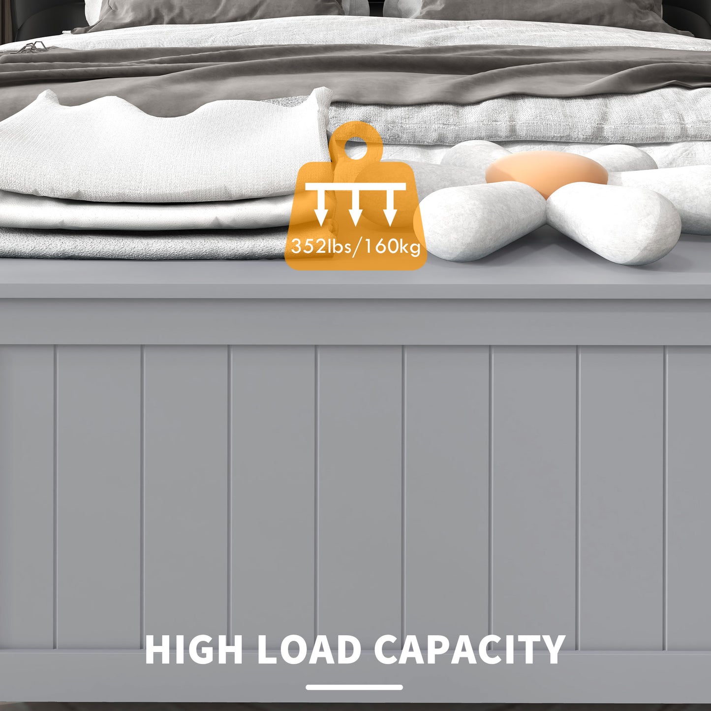 HOMCOM Modern Storage Chest Trunk - Grey